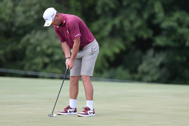 BEDMINSTER, NJ - AUGUST 07: Lucas Herbert of the LIV Golf League putts on the 8th hole during the second round of LIV Golf New York on August 7, 2026 at Trump National Golf Club in Bedminster, New Jersey. (Photo by Andrew Mordzynski Icon Sportswire) GOLF: AUG 07 LIV Golf New York EDITORIAL USE ONLY Icon2608078141608