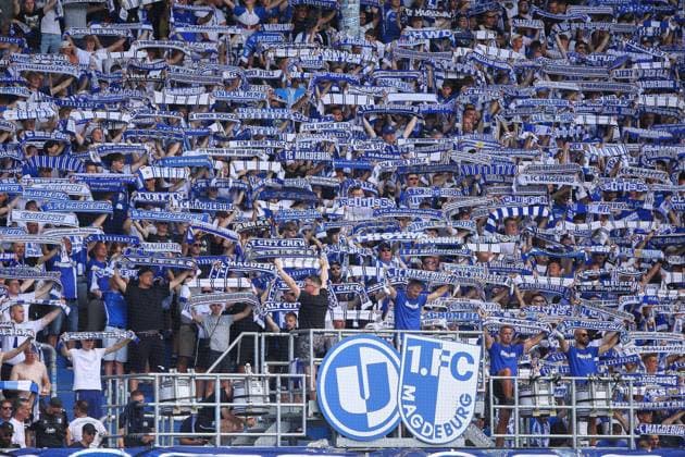 Magdeburg, Sachsen-Anhalt, Deutschland, 08.08.2026: Avnet Arena: 1. Spieltag, Saison 2026 27, 2. Fußball-Bundesliga: 1. FC Magdeburg - Eintracht Braunschweig: Fans vom 1. FC Magdeburg Copyright: xdtsxNachrichtenagenturx dts_129595