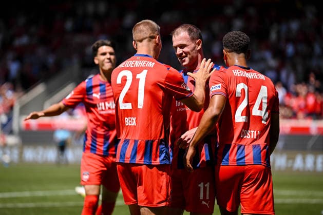 Budu Siwsiwadse (1. FC Heidenheim 1846) gestikuliert, gestik, jubelt waehrend des spiels der 2. Bundesliga zwischen 1. FC Heidenheim und VfL Osnabrueck, Voith-Arena am 08. August 2026 in Heidenheim an der Brenz, Deutschland. (Foto von Harry Langer DeFodi Images) +++ Budu Siwsiwadse (1. FC Heidenheim 1846) gestures, cheer during the 2nd Bundesliga match between 1. FC Heidenheim and VfL Osnabrueck at Voith-Arena on August 8, 2026 in Heidenheim an der Brenz, Germany. (Photo by Harry Langer DeFodi Images) DFB DFL REGULATIONS PROHIBIT ANY USE OF PHOTOGRAPHS AS IMAGE SEQUENCES AND OR QUASI-VIDEO. (Photo by Harry Langer DeFodi Images) DFB DFL REGULATIONS PROHIBIT ANY USE OF PHOTOGRAPHS AS IMAGE SEQUENCES AND OR QUASI-VIDEO. -