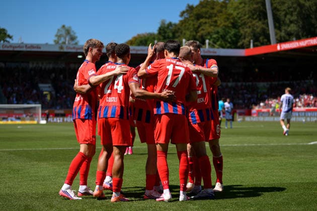 Fußball, 2. Bundesliga, 20260808, 1. FC Heidenheim - VfL Osnabrück. Im Bild Torjubel, aberkanntes, Tor 2:0. Heidenheim Voith-Arena Baden-Württemberg Deutschland Copyright: Passion2Press MarkusxFischerx