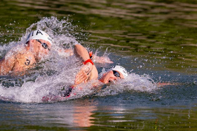 France, Paris, Centre Aquatique Olympique Metropole du Grand Paris, 08.08.2026, European Aquatics Championships Artistic Swimming, Day 9, Mixed Relay, Oliver Klemet of Germany, Photo by Eibner Pressefoto Tino Henschel European Aquatics Championships Artistic Swimming, Day 9, Mixed Relay Paris Copyright: xEibnerxPressefotox
