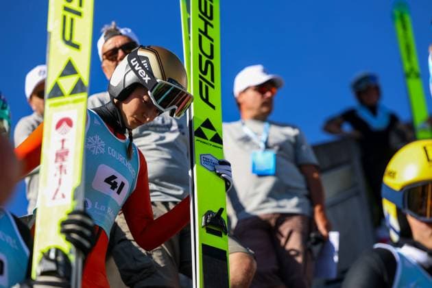 SAUT A SKI COUPE MONDE COURCHEVEL PHOTOPQR LE DAUPHINE Tom PHAM VAN SUU ; Courchevel ; 08 08 2026 ; A Courchevel (Savoie), le 8 août 2026. Coupe du monde de saut à ski. Sur notre photo : Joséphine Pagnier.. Photo : Tom Pham Van Suu Le Dauphiné Libéré Courchevel (Savoie), August 8, 2026. Ski jumping, Skispringen, Ski, nordisch World Cup. Courchevel Savoie Rhône-Alpes France  Copyright: xPHOTOPQR LExDAUPHINE MAXPPPxTomxPHAMxVANxSUUx 20260808JDL4739 20260808JDL4739