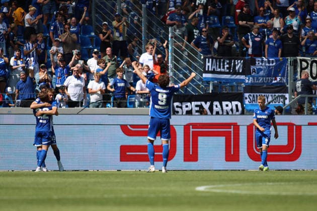 Moritz Broschinski (SC Karlsruhe, 9) Siegt mit 2:1 GER, SC Karlsruhe - DSC Arminia Bielefeld Fussball 1.Spieltag Spielzeit 2026 2027 2.Bundesliga 08.08.2026 (DFL DFB REGULATIONS PROHIBIT ANY USE OF PHOTOGRAPHS as IMAGE SEQUENCES and or QUASI-VIDEO). GER SC Karlsruhe - DSC Arminia Bielefeld Fussball 1.Spieltag Spielzeit 2026 2027 08.08.2026 Copyright: xEibner-Pressefoto JoergxHirschx EP_JHH