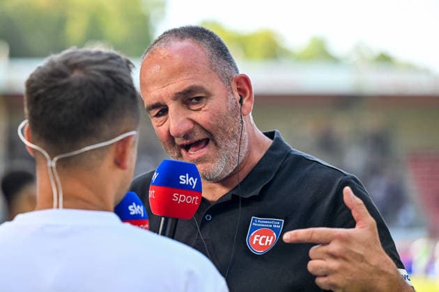 08.08.2026, GER, Fußball, Herren, 2. Bundesliga, 1. FC Heidenheim vs VfL Osnabrück Frank Schmidt (Heidenheim), Interview mit Sky nach Spielende Heidenheim Voith-Arena Baden-Württemberg Deutschland Copyright: xNordphotox xHafnerx