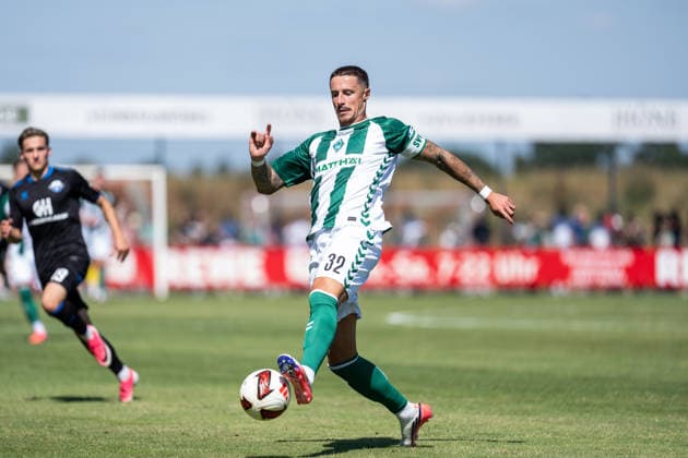 08.08.2026, GER Deutschland, Fussball, Saison 2026 2027, Bundesliga, Testspiel: Werder Bremen vs SC Paderborn Marco Friedl (SV Werder Bremen, 32) Einzelaktion; Ganzkörper Ganzkoerper ; Ball am Fuss; Vechta Sportanlage VfL Oythe Niedersachsen Deutschland Copyright: xnordphotoxGmbHx xSchulzex