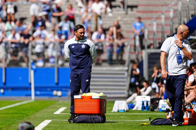 Davide Ancelotti (OSC Lille, Trainer) GER, Hamburger SV vs. OSC Lille, Fußball, Testspiel, Saison 2026 2027, 08.08.2026 GER, Hamburger SV vs. OSC Lille, Fußball, Testspiel, Saison 2026 2027, 08.08.2026 Hamburg Copyright: xEibner-Pressefoto MarcelxvonxFehrnx EP_MFN