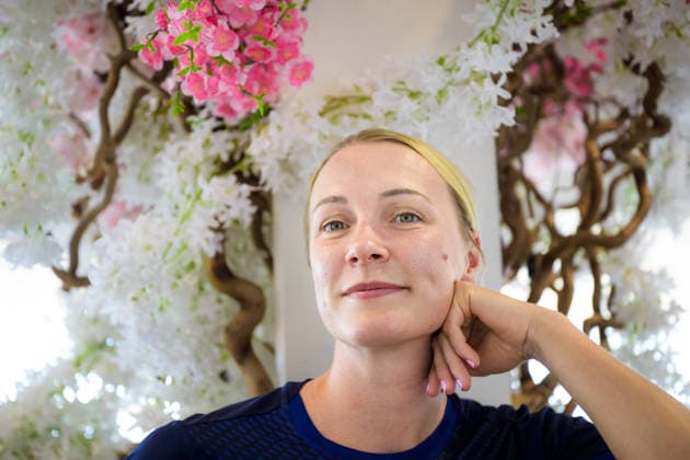 260808 Sarah Sjöström of the Swedish national swimming team poses for a portrait at a press meet during day nine of the 2026 European Aquatics Championships on August 8, 2026 in Saint-Denis. Photo: Joel Marklund BILDBYRAN kod JM JM0835 bbeng simning swimming svomming 2026 european aquatics championships em Sverige Sweden pressträff porträtt Copyright: JOELxMARKLUND BB260808JM004