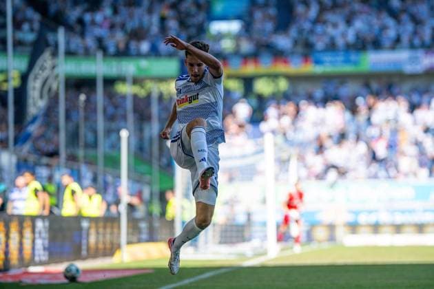 3.Liga MSV Duisburg - SV Meppen ** NUR FÜR REDAKTIONELLE ZWECKE ** EDITORIAL USE ONLY **<p>Fußball 3.Liga MSV Duisburg - SV Meppen am 08.08.26 in der Schauinsland-Reisen Arena in Duisburg Torjubel zum 3:0 durch Conor Noß ( Duisburg ) Duisburg Copyright: JakobxKlos