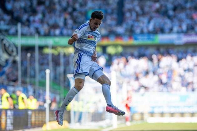 3.Liga MSV Duisburg - SV Meppen ** NUR FÜR REDAKTIONELLE ZWECKE ** EDITORIAL USE ONLY **<p>Fußball 3.Liga MSV Duisburg - SV Meppen am 08.08.26 in der Schauinsland-Reisen Arena in Duisburg Torjubel zum 3:0 durch Conor Noß ( Duisburg ) Duisburg Copyright: JakobxKlos