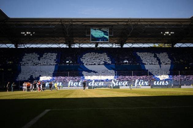 3.Liga MSV Duisburg - SV Meppen ** NUR FÜR REDAKTIONELLE ZWECKE ** EDITORIAL USE ONLY **<p>Fußball 3.Liga MSV Duisburg - SV Meppen am 08.08.26 in der Schauinsland-Reisen Arena in Duisburg Choreographie der Fans vom MSV Duisburg Duisburg Copyright: JakobxKlos