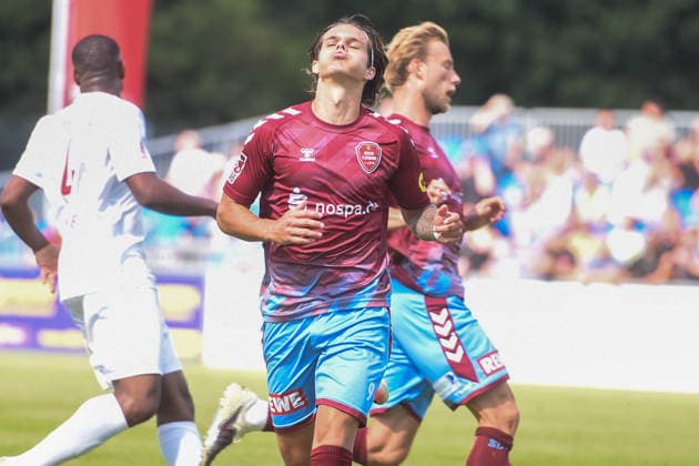 Fußball I Herren I Saison 2026-2027 I Regionalliga Nord I 2. Spieltag I SC Weiche Flensburg 08 - Eimsbütteler TV I 08.08.2026 Nick Selutin (9, SC Weiche Flensburg 08) Copyright: xLobeca JanxKirschnerx