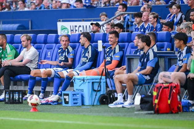 08.08.2026, Fussball, Saison 2026 2027, Testspiel, FC Schalke 04 - Atalanta Bergamo, Timo Becker (FC Schalke 04), Kenan Karaman (FC Schalke 04), xRHR-FOTO YYx Copyright: KROEGER RHR-FOTOx RHR-FOTO YY