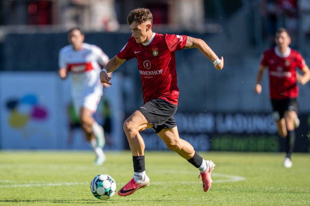 Luca Molinari (SG Sonnenhof Großaspach, 21), SG Sonnenhof Großaspach vs. Fortuna Köln, Fussball, 3. Liga, 1. Spieltag, 08.08.2026, DFB regulations prohibit any use of photographs as image sequences and or quasi-video Aspach Baden-Wuerttemberg Deutschland