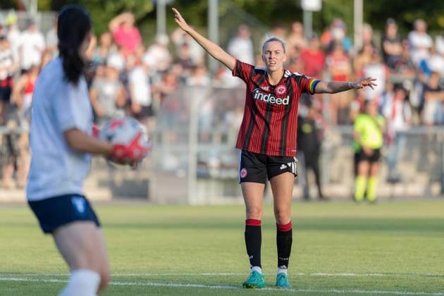 Eintracht Frankfurt - Malmö FF, UEFA Women Champions League Laura Freigang (Eintracht Frankfurt, 10). Spiel der Uefa Women s Champions League zwischen Eintracht Frankfurt und Malmö FF am 8. August 2026 im Stadion am Brentanobad in Frankfurt am Main., Frankfurt am Main Hessen Deutschland Stadion am Brentanobad