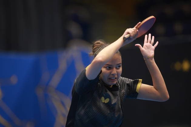 2026 WTT Europe Smash - Sweden - Qualifications Day 1 Mariam Alhodaby of Egypt plays against Sofia Xuan Zhang of Spain during the Women s Singles Qualifying Round 1 at the 2026 Europe Smash in Malmo, Sweden. Malmo Sweden  Copyright: xRemyxGrosx originalFilename:gros-europesm260808_np7vv