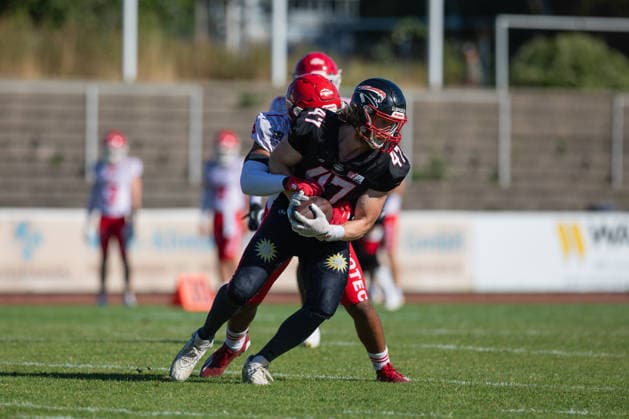 Sven Appelt Düsseldorf Panther vs Potsdam Royals Sven Appelt Tight End 47 Düsseldorf Panther vs Potsdam Royals im Panther Stadion in Düsseldorf (Deutschland, Nordrhein Westfalen). American Football, 09. Spieltag der Effect Energy GFL Saison 2026. Endstand: 00:49