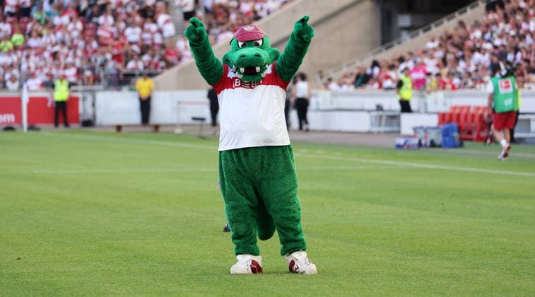 Stuttgart , VfB Stuttgart Saisoneröffnung VfB Stuttgart vs. Everton FC, Maskottchen Fritzle (VfB)