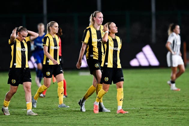260808 Players of Hammarby during the Women s Champions League qualifying match between Juventus and Hammarby on August 8, 2026 in Turin. Photo: Daniele Buffa BILDBYRAN COP 18 XY0123 fotboll football soccer fotball uefa womens champions league juventus hammarby dam bbeng Copyright: DANIELExBUFFA BB260808BB651