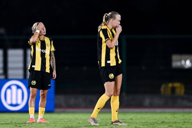 260808 Filippa Curmark of Hammarby looks dejected during the Women s Champions League qualifying match between Juventus and Hammarby on August 8, 2026 in Turin. Photo: Daniele Buffa BILDBYRAN COP 18 XY0123 fotboll football soccer fotball uefa womens champions league juventus hammarby dam bbeng depp Copyright: DANIELExBUFFA BB260808BB665