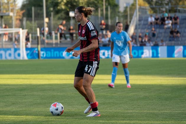 08.08.2026, xhfmx, Fussball UEFA WCLQ, Eintracht Frankfurt - Malmö FF Larissa Mühlhaus (Eintracht Frankfurt, 47) (DFL DFB REGULATIONS PROHIBIT ANY USE OF PHOTOGRAPHS as IMAGE SEQUENCES and or QUASI-VIDEO) Frankfurt
