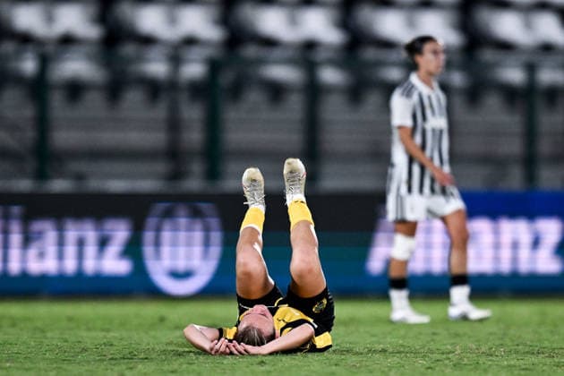 Sport Bilder des Tages #2 260808 Mari Nyhagen of Hammarby looks dejected after the Women s Champions League qualifying match between Juventus and Hammarby on August 8, 2026 in Turin. Photo: Daniele Buffa BILDBYRAN COP 18 XY0123 fotboll football soccer fotball uefa womens champions league juventus hammarby dam bbeng depp Copyright: DANIELExBUFFA BB260808BB688