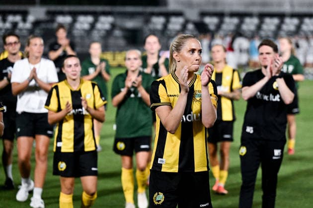 260808 Players of Hammarby looks dejected after the Women s Champions League qualifying match between Juventus and Hammarby on August 8, 2026 in Turin. Photo: Daniele Buffa BILDBYRAN COP 18 XY0123 fotboll football soccer fotball uefa womens champions league juventus hammarby dam bbeng depp Copyright: DANIELExBUFFA BB260808BB695