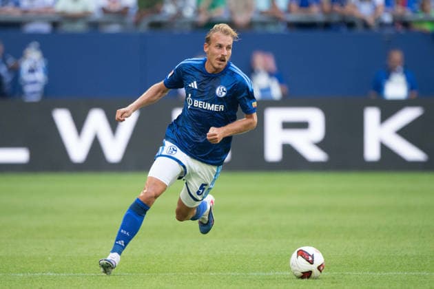 Timo BECKER (GE) Aktion, Einzelaktion Fussball Freundschaftsspiel FC Schalke 04 - Atalanta Bergamo 0-3 am 08.08.2026 in der Veltins-Arena Gelsenkirchen Deutschland. DFL regulations prohibit any use of photographs as image sequences and or quasi-video Â