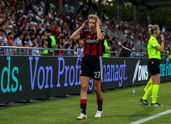Fussball: Europa: UEFA Women s Champions League 2026 2027 - 2. Qualifikationsrunde, Finale, 08.08.2026 - Eintracht Frankfurt Frauen vs. Malmö FF Frauen - Stadion am Brentanobad (Frankfurt am Main, Deutschland); Paulina Krummbiegel Frankfurt am Main Stadion am Brentanobad Hessen Deutschland Copyright: xAmiirxAmedjouax