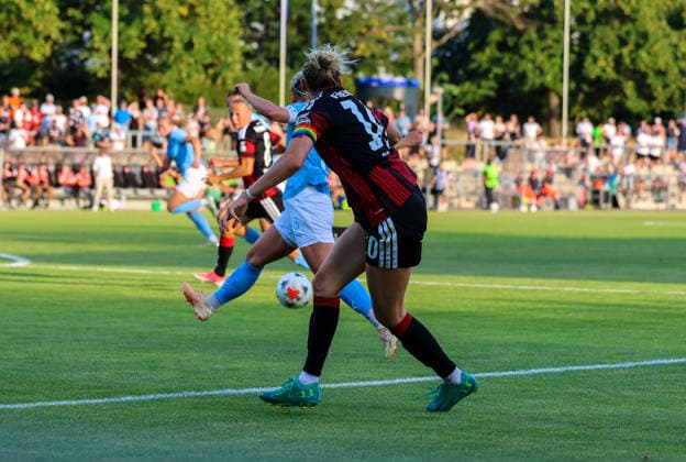 Fussball: Europa: UEFA Women s Champions League 2026 2027 - 2. Qualifikationsrunde, Finale, 08.08.2026 - Eintracht Frankfurt Frauen vs. Malmö FF Frauen - Stadion am Brentanobad (Frankfurt am Main, Deutschland); Laura Freigang (Eintracht Frankfurt Frauen, 10) Frankfurt am Main Stadion am Brentanobad Hessen Deutschland Copyright: xAmiirxAmedjouax