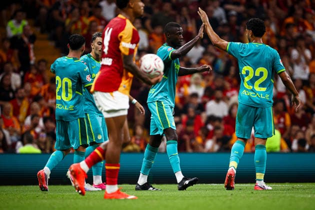 Galatasaray vs Villarreal CF friendly match Villarreal CF team Ayoze Perez of Villarreal CF, Alberto Moleiro of Villarreal CF celebrate the goal during the match. Galatasaray and Villarreal CF faced each other during friendly match. The match took place Ali Sami Yen Rams Park Stadium on August 8th, 2026. Istanbul Istanbul Turkey Copyright: xBurakxBasturkx