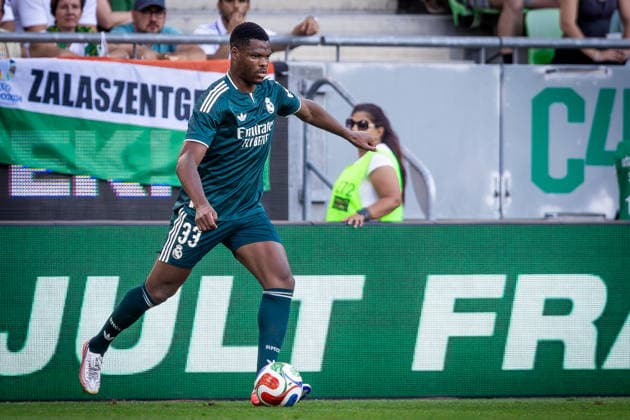Fußball, Testspiel, Ferencvaros Budapest -Real Madrid FERENCVAROS - REAL MADRID Denzel Dumfries of Real during the FIFA friendly football match between Ferencvaros and Ream Madrid CF at the Ferencvaros stadium (Groupama arena). Budapest, Hungary, August 08, 2026. Photo by Branislav Racko Copyright: xx 080A8022
