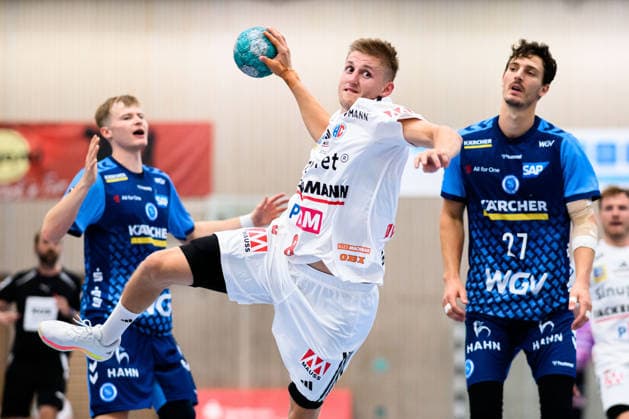 Altensteig: SCup - 26 27 - HC Erlangen - TVB Stuttgart Sander Andreassen Overjordet (HC Erlangen) Altensteig Eichwaldhalle Baden-Württemberg Deutschland