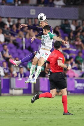 August 8, 2026, Orlando, Florida, USA: Orlando City SC defender IAGO TEODORO DA SILVA NOGUEIRA (57) heads the ball during a match against Leon. Orlando City SC hosted Leon in a Leagues Cup march at Inter.Co Stadium in Orlando, FL. Soccer 2026: Leon 2:1 Orlando City SC  - ZUMAm299 20260808_znp_m299_022 Copyright: xTaylorxMcFeex
