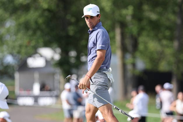 BEDMINSTER, NJ - AUGUST 08: Joaquin Niemann of the LIV Golf League looks on the 15th hole during the third round of LIV Golf New York on August 8, 2026 at Trump National Golf Club in Bedminster, New Jersey. (Photo by Andrew Mordzynski Icon Sportswire) GOLF: AUG 08 LIV Golf New York EDITORIAL USE ONLY Icon2608088160529