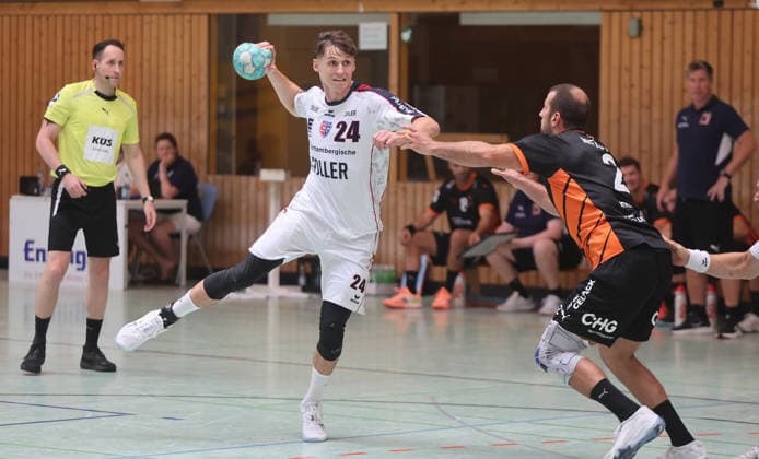 Handball, Testspiel, SG BBM Bietigheim - Kadetten Schaffhausen Bönnigheim , Handball SG BBM Bietigheim vs. Kadetten Schaffhausen , Maxim Orlov ( BBM )
