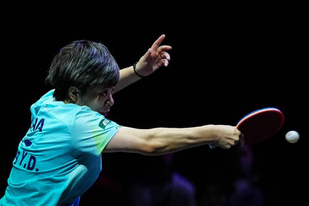 (260809) -- YOKOHAMA, Aug. 9, 2026 -- Wang Yidi of China hits a return during the women s singles semifinal match between Harimoto Miwa of Japan and Wang Yidi of China at the WTT Champions Yokohama 2026 in Yokohama, Japan, Aug. 9, 2026. ) (SP)JAPAN-YOKOHAMA Table tennis, Tischtennis WTT CHAMPIONS YOKOHAMA-WOMEN S SINGLES JiaxHaocheng 