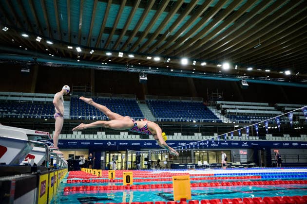 260809 Sarah Sjöström of Sweden at a swimming training session during day ten of the 2026 European Aquatics Championships on August 9, 2026 in Saint-Denis. Photo: Joel Marklund BILDBYRAN kod JM JM0836 bbeng simning swimming svomming 2026 european aquatics championships em träning training practice Sverige Sweden Copyright: JOELxMARKLUND BB260809JM013