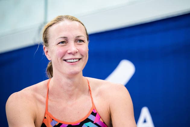 260809 Sarah Sjöström of Sweden at a swimming training session during day ten of the 2026 European Aquatics Championships on August 9, 2026 in Saint-Denis. Photo: Joel Marklund BILDBYRAN kod JM JM0836 bbeng simning swimming svomming 2026 european aquatics championships em träning training practice Sverige Sweden Copyright: JOELxMARKLUND BB260809JM016