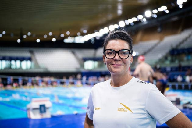 260809 Head coach Martina Aronsson of Sweden at a swimming poses for a portrait training session during day ten of the 2026 European Aquatics Championships on August 9, 2026 in Saint-Denis. Photo: Joel Marklund BILDBYRAN kod JM JM0836 bbeng simning swimming svomming 2026 european aquatics championships em träning training practice Sverige Sweden porträtt Copyright: JOELxMARKLUND BB260809JM025