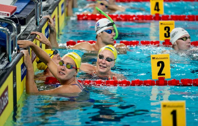 PARIS, FRANKRIKE 20260809 Sarah Sjöström under söndagens träning inför Sim-EM i Paris.