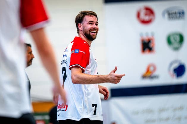 09.08.2026, xdobgx, Handball Heide-Cup 2026, HOJ Elite - Provence Aix v.l. Simen Schönningsen (HoJ Elite, 7) lächelnd, freundlicher Gesichtsausdruck, smiling, friendly expression Schneverdingen
