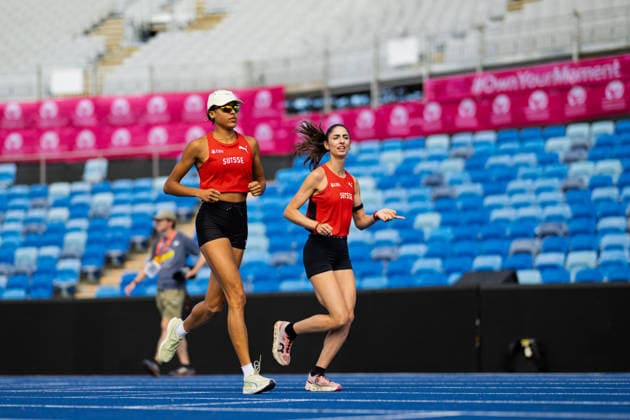 BIRMINGHAM, UNITED KINGDOM - AUGUST 9: Audrey Werro of Switzerland and Veronica Vancardo of Switzerland during the European Athletics Championships at Alexander Stadium on August 9, 2026 in Birmingham, United Kingdom. England United Kingdom Copyright: xBEAUTIFULxSPORTS TobiasxLacknerx