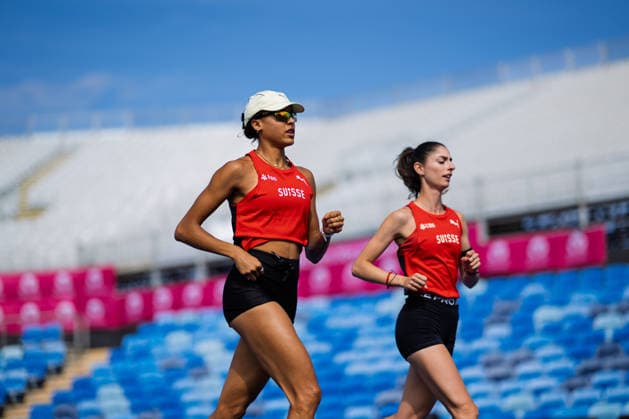 BIRMINGHAM, UNITED KINGDOM - AUGUST 9: Audrey Werro of Switzerland and Veronica Vancardo of Switzerland during the European Athletics Championships at Alexander Stadium on August 9, 2026 in Birmingham, United Kingdom. England United Kingdom Copyright: xBEAUTIFULxSPORTS TobiasxLacknerx