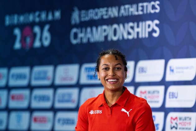 BIRMINGHAM, UNITED KINGDOM - AUGUST 9: Audrey Werro of Switzerland looks on during a press conference, PK, Pressekonferenz prior to the European Athletics Championships at Alexander Stadium on August 9, 2026 in Birmingham, United Kingdom. England United Kingdom Copyright: xBEAUTIFULxSPORTS TobiasxLacknerx