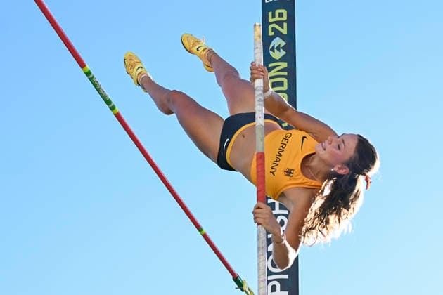 World Athletics U20 Championships Oregon 2026 EUGENE, UNITED STATES OF AMERICA - AUGUST 9, 2026 : Anna Hiesinger (GER) competing in the pole vault during the World Athletics U20 Championships Oregon 2026 at Hayward Field on August 9, 2026 in Eugene, United States Of America. Copyright: xBEAUTIFULxSPORTS DecaxText&Bildx