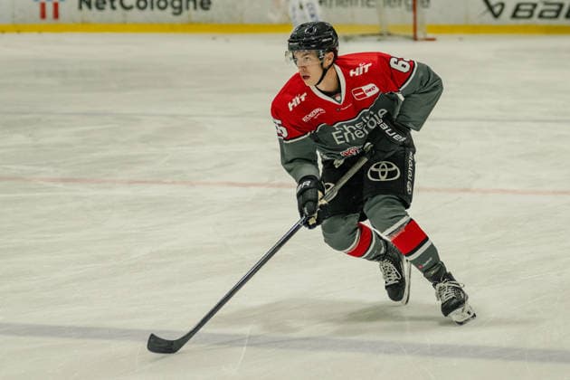 Marco Muenzenberger (Koelner Haie, 65) im Angriff. Oeffentliches Training Koelner Haie im Haie Zentrum, Penny DEL, Eishockey, Saison 2026 2027, 09.08.2026 oeffentliches Training Koelner Haie, Penny DEL, Saison 2026 2027, 09.08.2026 Koeln Copyright: xEibner-Pressefoto ThomasxHaeslerx EP_THR