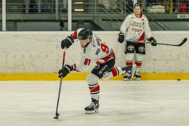 Moritz Mueller (Koelner Haie, 91) beim Schuss. Oeffentliches Training Koelner Haie im Haie Zentrum, Penny DEL, Eishockey, Saison 2026 2027, 09.08.2026 oeffentliches Training Koelner Haie, Penny DEL, Saison 2026 2027, 09.08.2026 Koeln Copyright: xEibner-Pressefoto ThomasxHaeslerx EP_THR