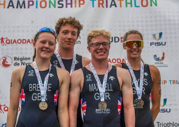 August 9, 2026, Nyon, Vaud, Switzerland: Nyon Switzerland, 08 09 2026: Team Great Britain wins the championship bronze medal. during FISU World University Championship Triathlon Nyon 2026 (International University Sports Federation). The NyonTriathlon is the final of the FISU World University Triathlon Championship which also the 37th edition and took place at Nyon in Vaud in Switzerland. FISU World University Championship Triathlon Nyon 2026  - ZUMAd206 20260809_zip_d206_022 Copyright: xEricxDubostx