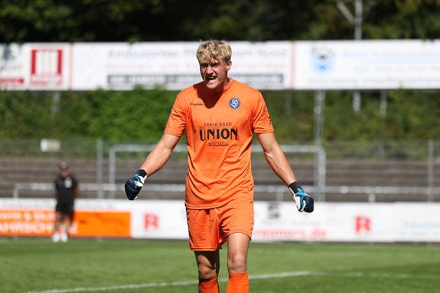 Fußball I Herren I Saison 2026 2027 I Regionalliga Nord I 2.Spieltag I FC St.Pauli II - Bremer SV I 09.08.2026 Siegjubel bei Nico Weide (30, Bremer SV) Norderstedt Edmund Plambeck Stadion Schleswig-Holstein Deutschland Copyright: xLobeca RalfxHomburgx