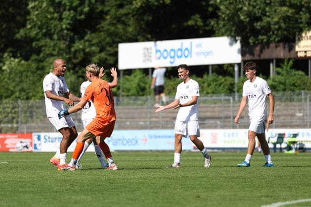 Fußball I Herren I Saison 2026 2027 I Regionalliga Nord I 2.Spieltag I FC St.Pauli II - Bremer SV I 09.08.2026 Siegjubel beim Bremer SV Norderstedt Edmund Plambeck Stadion Schleswig-Holstein Deutschland Copyright: xLobeca RalfxHomburgx